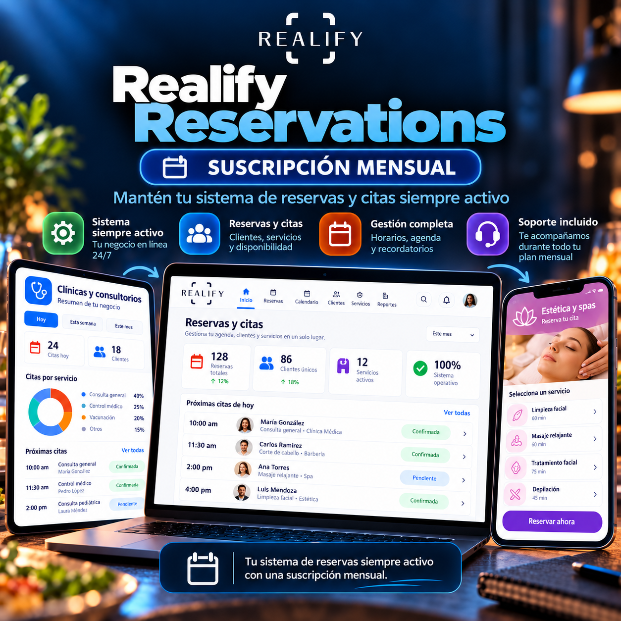 Suscripción Mensual Realify Reservations